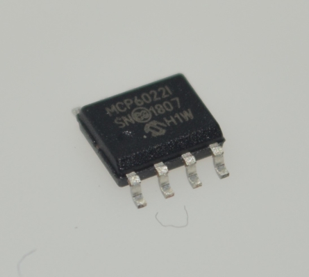 MCP6022-I/SN ডুয়াল অপ এম্প 2.7-5.5V ওয়াইড ভোল্টেজ 10MHz ব্যান্ডউইথ 7V/µs স্লিও রেট 120dB CMRR রেল-টু-রেল I/O 0.9mA লো পাওয়ার SOIC-8 প্যাকেজ ইন্ডাস্ট্রিয়াল গ্রেড