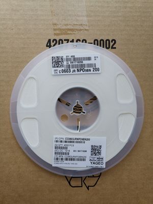 CC0603JRNPO0BN200 উচ্চ ফ্রিকোয়েন্সি সার্কিটের জন্য আদর্শ 200pF এনপিও ক্যাপাসিটর 0603 আকার অতি-স্থিতিশীল নিম্ন ESR উচ্চ Q ফ্যাক্টর নির্ভুলতা মান উচ্চতর কর্মক্ষমতা RoHS সম্মতি