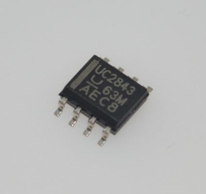 UC2843D8TR কারেন্ট-মোড PWM কন্ট্রোলার, 500kHz অপারেশন, 8.4V/7.9V UVLO, 50mA টোটেম-পোল আউটপুট, অভ্যন্তরীণভাবে ট্রিম করা ব্যান্ডগ্যাপ, কম স্টার্ট-আপ ও অপারেটিং কারেন্ট, SOIC-8
