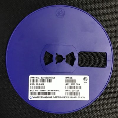 BZT52C36S 36V জেনার ডায়োড 500mW পাওয়ার ±5% সহনশীলতা SOD-323 মিনিয়েচার প্যাকেজ নিম্ন ZZT and ZZK, ভোল্টেজ নিয়ন্ত্রণ এবং ওভারজোয়ার সুরক্ষার জন্য আদর্শ