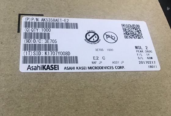 AK5358AET 24-বিট 96kHz ADC 102dB SNR নিম্ন শক্তি, I2S আউটপুট -40°C থেকে +85°C কমপ্যাক্ট 16-TSSOP