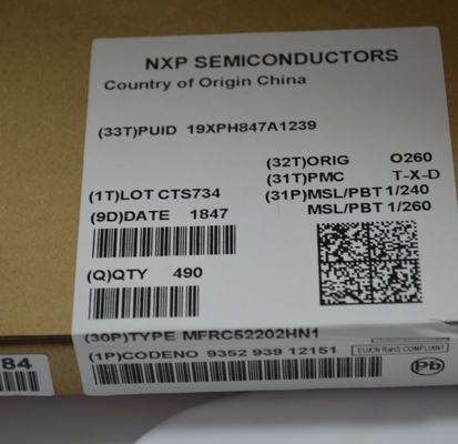 এমএফআরসি 52202HN1 13.56MHz আরএফআইডি/এনএফসি রিডার আইসি সহ আইএসও 14443a/এমআইআইএফএআর সমর্থন এসপিআই/আই 2 সি/ইউআরটি ইন্টারফেসস, 10 সেমি রেঞ্জ, লো পাওয়ার মোড অ্যান্টি-সংঘর্ষ এবং কমপ্যাক্ট এইচভিকিউএফএন 32 প্যাকেজ সিকিউর অ্যাক্সেস সিস্টেমের জন্য প্যাকেজ
