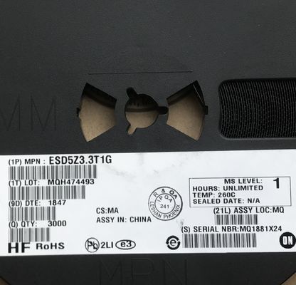 ESD5Z3.3T1G 3.3V ক্ল্যাম্পিং SOD-523 প্যাকেজ <1pF ক্যাপাসিট্যান্স দ্বি-নির্দেশক আইইসি 61000-4-2 স্তর 4 (30 কেভি), ইএসডি সুরক্ষা উচ্চ-গতির ডেটা লাইন প্রতিরক্ষা পোর্টেবল ইলেকট্রনিক্সের জন্য আদর্শ