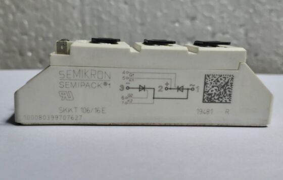SKKT106/16E 1600V 106A ডুয়াল থাইরিস্টর মডিউল লো ভিএফ 1.35V 2.4kA সার্জ AlN সিরামিক বেস প্রেসার কন্টাক্ট SEMIPACK1 সফট স্টার্টার এবং ড্রাইভের জন্য বিচ্ছিন্ন ইউএল সার্টিফাইড