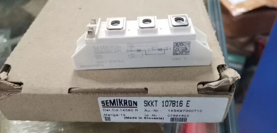 SKKT107B16E 1600V 107A ডুয়াল থাইরিস্টর মডিউল নিম্ন VF 1.35V 2.4kA ওভারজার্জ AlN সিরামিক বেস চাপ যোগাযোগ SEMIPACK1 বিচ্ছিন্ন UL নরম স্টার্টার এবং ড্রাইভের জন্য প্রত্যয়িত