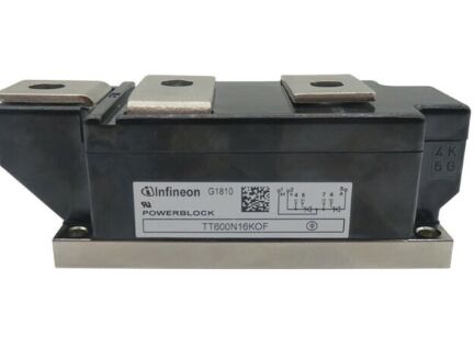 TT600N16KOF 1600V 600A ডুয়াল থাইরিস্টর মডিউল নিম্ন VF 1.32V উচ্চ তরঙ্গ 21kA চাপ যোগাযোগ প্রযুক্তি বিচ্ছিন্ন বেসপ্লেট ট্রেঞ্চ গেট উল নরম স্টার্টার এবং সংশোধনকারীদের জন্য প্রত্যয়িত