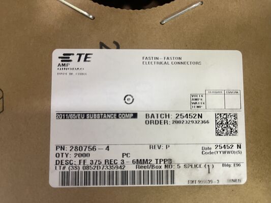 ২৮০৭৫৬-৪ ৪ পজিশন ২.৫মিমি পিচ ওয়্যার-টু-বোর্ড রিসেপ্ট্যাকল ক্রিম্প হাউজিং ফ্রিকশন লক প্যানেল মাউন্ট ইউএল ৯৪ভি-০ পোলারাইজড ৪.৫এ রেটিং পাওয়ার ডিস্ট্রিবিউশন এবং ইন্ডাস্ট্রিয়াল কন্ট্রোলসের জন্য